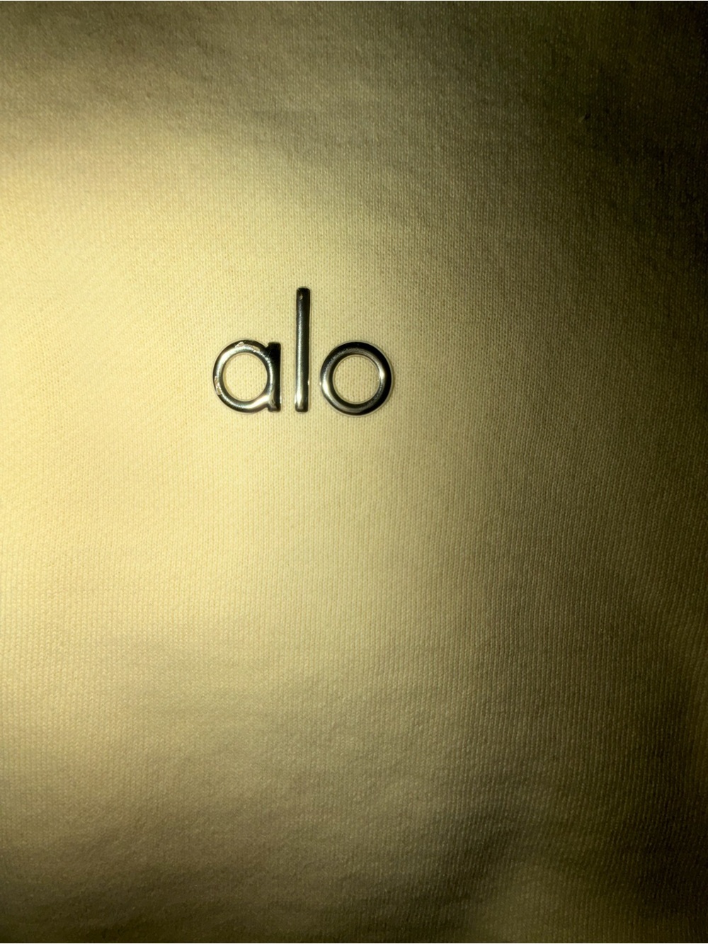 Alo Candlelight Yellow Cropped Accolade Crewneck Sweatshirt, Size Small - Picture 5 of 6